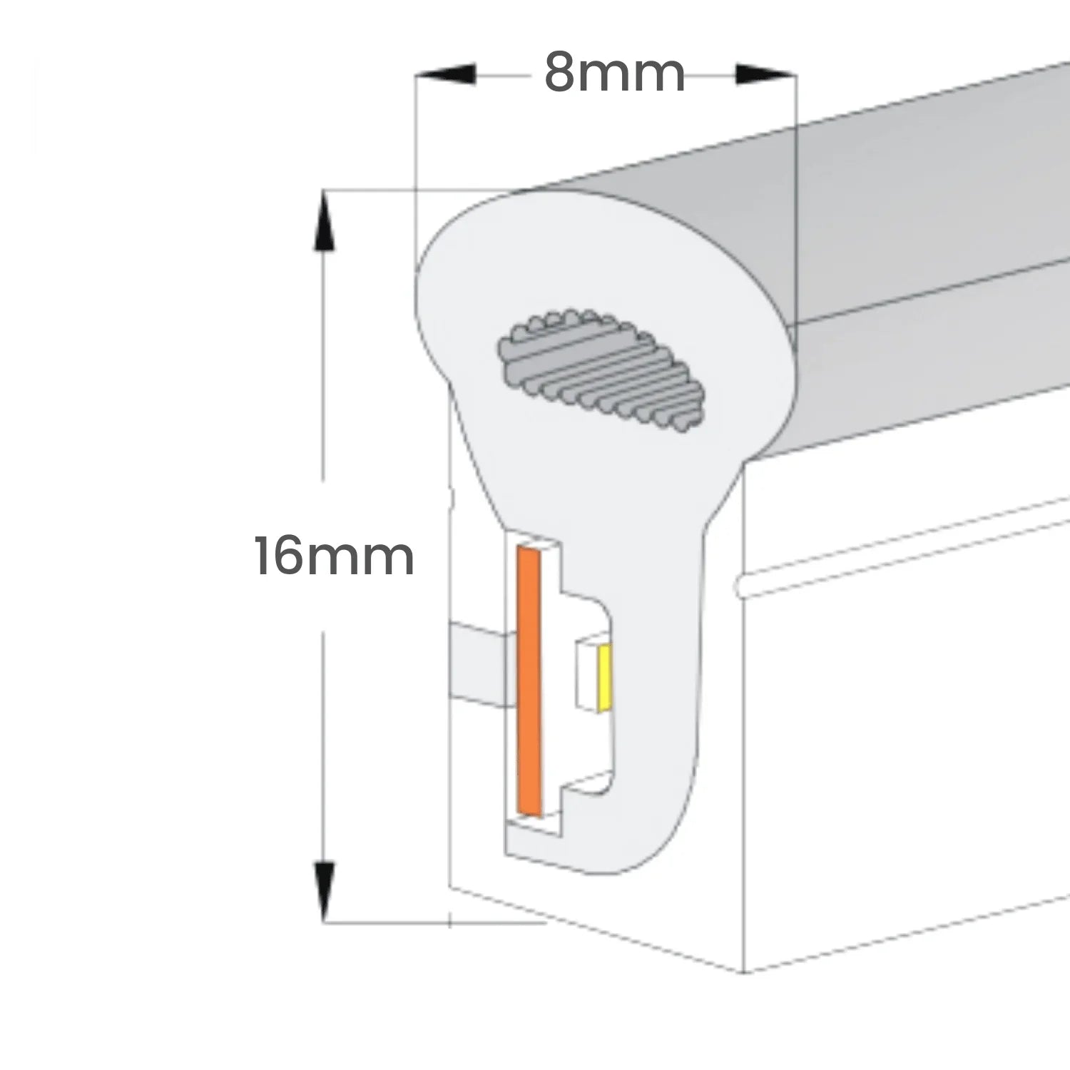 ATOM-LED-Neon-FLEX-Single-Colour-Warm-White-6-x-12mm-12V-www.ukledlights.co_.uk-2.jpg Cool White LED Neon Flex Wireless 8x16mm 120LEDs/m 220V 240V IP65 Waterproof with UK Plug - Image 6