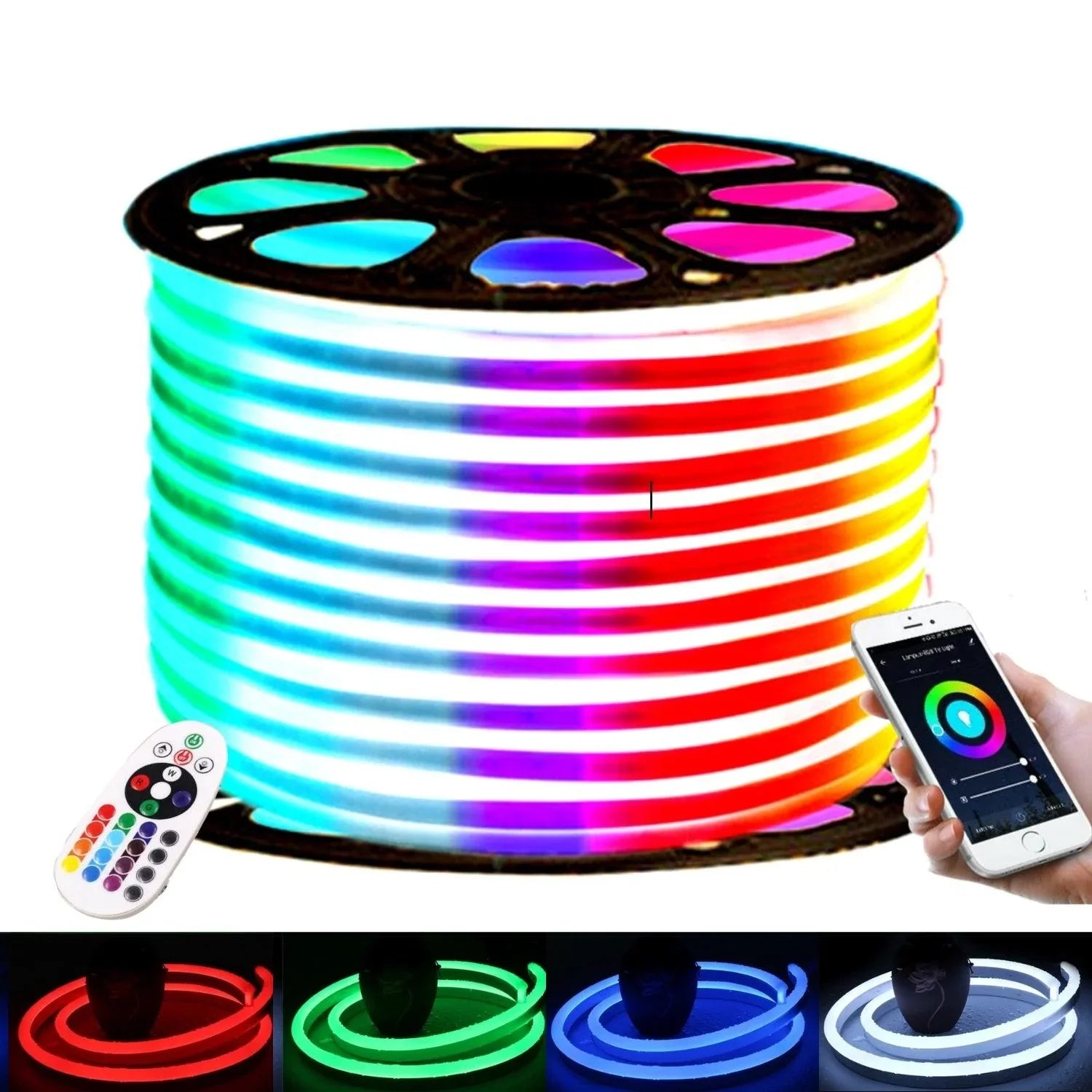RGBNeonFlex10x20mm220V240V_1.jpg RGB LED Neon Flex 220V 240V 10x18mm IP65 Dimmable Wireless Bluetooth App Control with Remote - Image 14