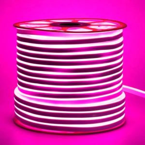 Pink LED Neon Flex 220V 240V 8x16mm 120LEDs/m IP65 Waterproof with UK Plug