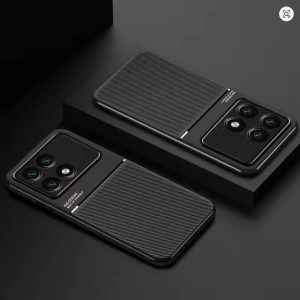 car magnetic holder leather cover for xiaomi poco x6 pro 5g case silicone protect funda pocox6pro poko little x6pro x 6 pro 6x